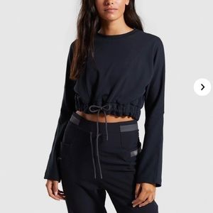 Gymshark Box Utility Cropped Sweater - Black